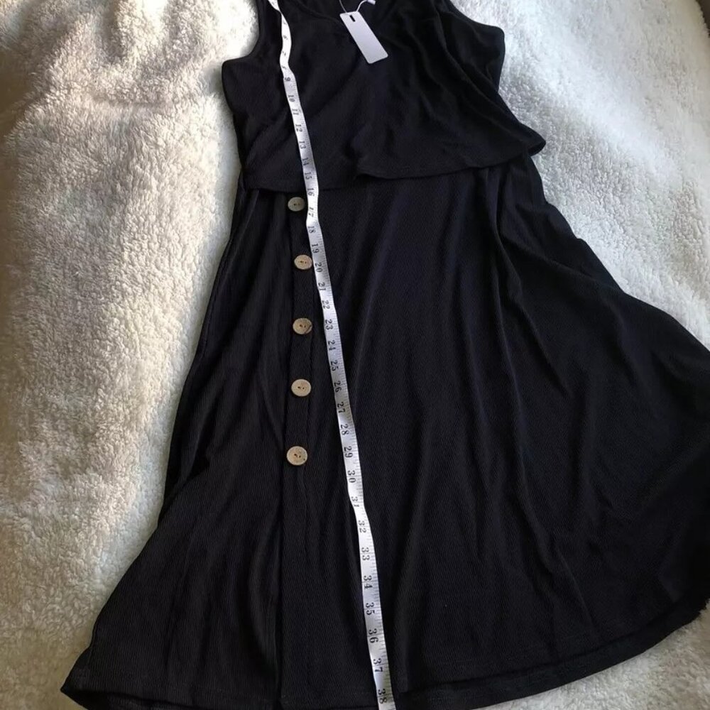 Women’s Ouges Ribbed Stretch Sleeveless Navy Blue… - image 6